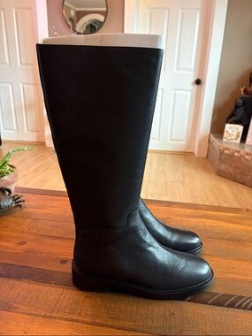 Quince Classic Tall Black Leather Riding Boots size 8